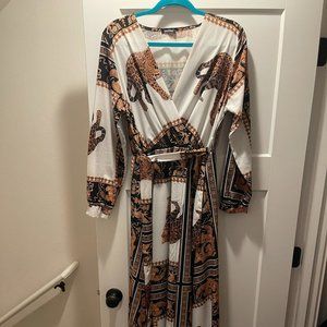 BooHoo Maxi Dress Leopard Pattern